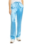 Rag & Bone Elias Drawstring Satin Pants In Bright Blue