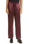 Rag & Bone Elias Satin-finish Track Pants In Burgundy