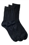 Stems Assorted 3-pack Woven Texture Crew Socks In Black