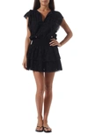 Melissa Odabash Keri Broderie Anglaise Cotton Minidress In Black
