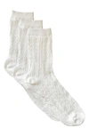 Stems Assorted 3-pack Woven Texture Crew Socks In White