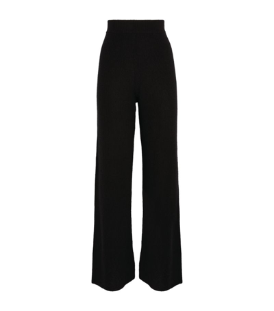 Izaak Azanei Merino Wool And Cashmere Flared Trousers In Black