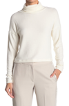 Renee C Cowl Neck Brushed Knit Crop Pullover In Ivory