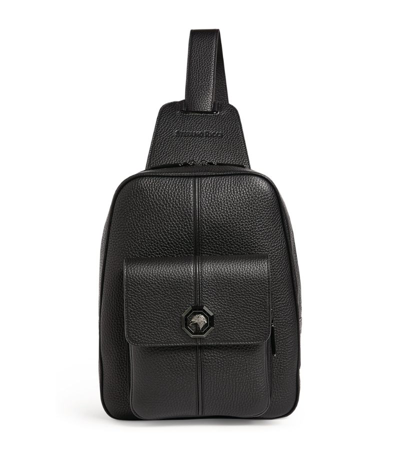 Stefano Ricci Leather Sling Backpack In Black