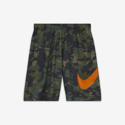Nike Dri-fit Little Kids' Printed Shorts In Medium Olive
