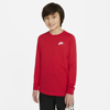 Nike Sportswear Big Kids' (boys') Long-sleeve T-shirt In Red