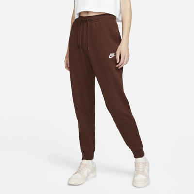 Nike Women's  Sportswear Essential Fleece Pants In Bronze Eclipse,white