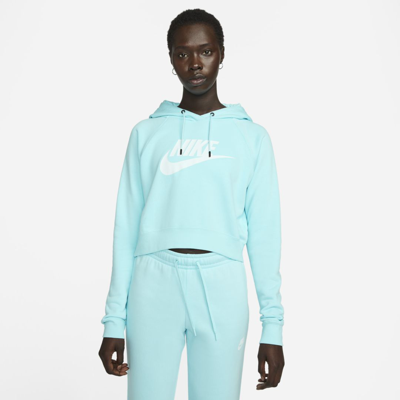 Nike Sportswear Essential Women's Cropped Hoodie In Copa,white