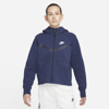 Nike Sportswear Tech Fleece Windrunner Women's Full-zip Hoodie In Midnight Navy,white