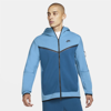 Nike Sportswear Tech Fleece Men's Full-zip Hoodie In Dutch Blue,court Blue,black