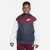 Nike Sportswear Windrunner Big Kids' Jacket (extended Size) In Thunder Blue,dark Beetroot,white,white