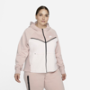 Nike Sportswear Tech Fleece Windrunner Women's Full-zip Hoodie In Pink Oxford,light Soft Pink,white