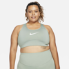 Nike Swoosh Women's Medium-support Non-padded Sports Bra In Jade Smoke,white