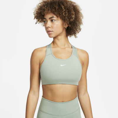 Nike Dri-fit Swoosh Women's Medium-support 1-piece Pad Sports Bra In Green