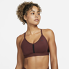Nike Women's Indy Light-support Padded V-neck Sports Bra In Brown