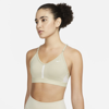 Nike Dri-fit Indy Women's Light-support Padded V-neck Sports Bra In Brown