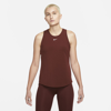 Nike Women's Dri-fit One Luxe Standard Fit Tank Top In Brown