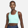 Nike Dri-fit Swoosh Women's Medium-support 1-piece Padded Longline Sports Bra In Copa,white