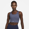 Nike Dri-fit Swoosh Women's Medium-support 1-piece Padded Longline Sports Bra In Blue