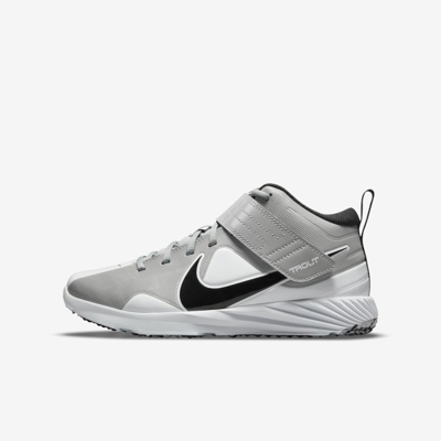 Nike Force Trout 7 Turf Little/big Kids' Baseball Shoes In Light Smoke Grey,white,dynamic Turquoise,black