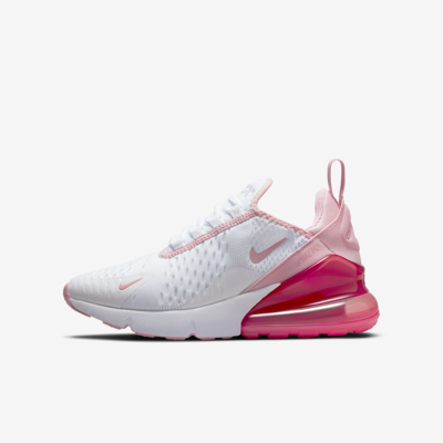 Nike Air Max 270 Big Kids' Shoes In White,pink Salt,pink Glaze | ModeSens