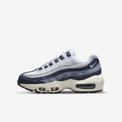Nike Air Max 95 Recraft Big Kids' Shoes In Midnight Navy,sail,armory Navy,white