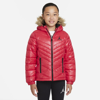 Jordan Big Kids' (girls') Puffer Jacket In Red ModeSens