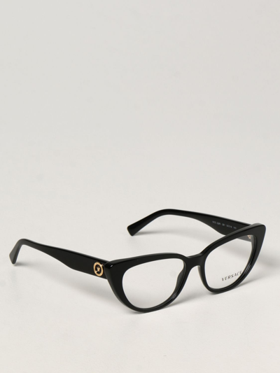 Versace Acetate Eyeglasses With Medusa In Black | ModeSens