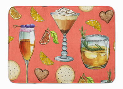 Caroline's Treasures 19 In X 27 In Drinks And Cocktails Salmon Machine Washable Memory Foam Mat