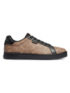 Coach Signature Tennis Cup Sole Low-top Sneakers In Khaki Black