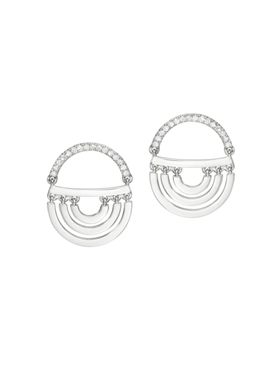 Cadar Women's Water 18k White Gold & Diamond Twin Drop Earrings