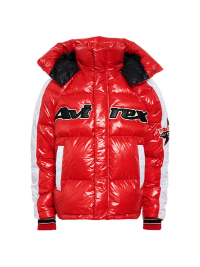 Avirex All-star Hooded Parka In Salvage Red