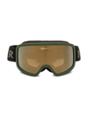 Moncler Matte Dark Green Shield Goggles Sunglasses | Plastic