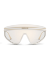 Dior Club M2u Wrap Injection Plastic-metal Shield Sunglasses In Light Ivory