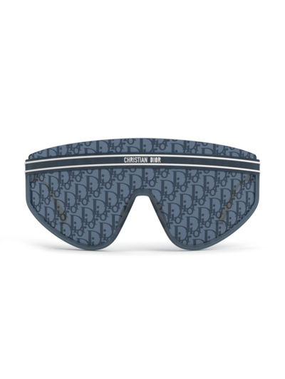 Dior Club M2u Monogram Wrap Injection Plastic-metal Shield Sunglasses In Blue