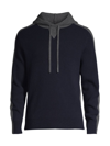 Theory Alcos Color-blocked Hoodie Sweatshirt In Baltic Pestle Melange