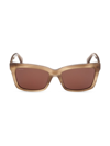 Max Mara 55mm Rectangular Sunglasses In Light Brown/ Other / Brown