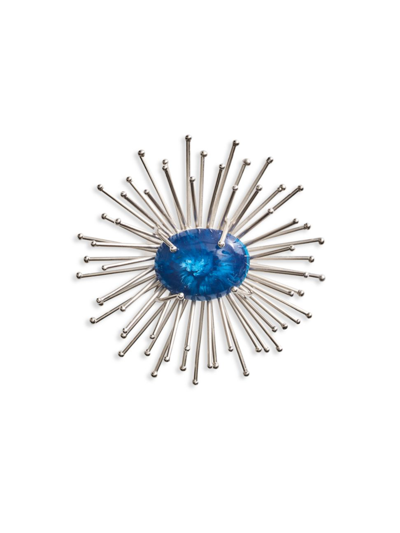 Kim Seybert Flare Napkin Rings, Set Of 4 In Cobalt/silver