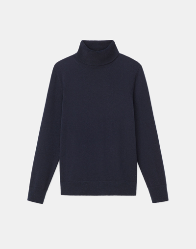 Lafayette 148 Petite Cashmere Turtleneck Jumper In Blue