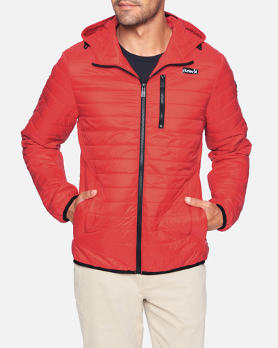 Thread Collective Men's Balsam Quilted Packable Wetsuit Jacket In University Red