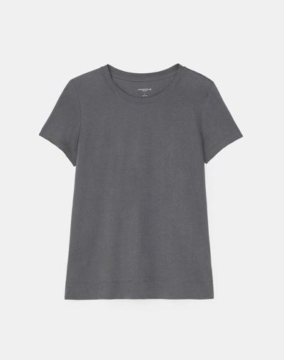 Lafayette 148 Cotton Jersey Modern Tee In Grey