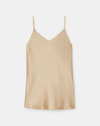 Lafayette 148 Silk Charmeuse Bias Tank In Latte