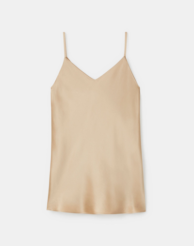 Lafayette 148 Silk Charmeuse Bias Tank In Latte