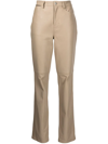 PROENZA SCHOULER WHITE LABEL STRAIGHT-LEG LEATHER TROUSERS