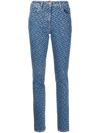 VERSACE GRECA-PRINT SKINNY JEANS