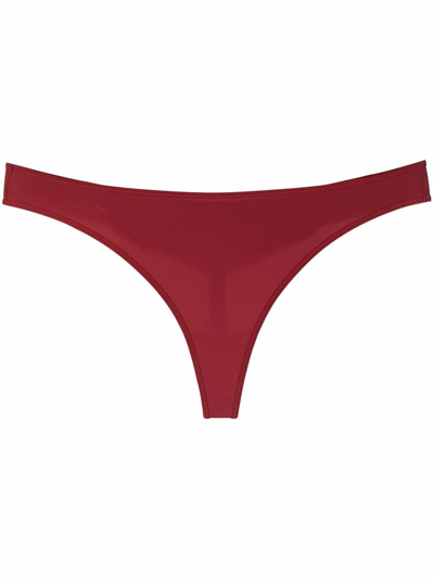 Marlies Dekkers Bow-detailed Recycled Nylon Thong In Red