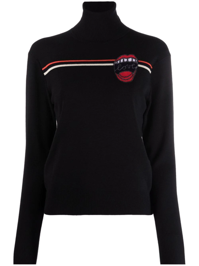 Chloé Patterned Intarsia-knit Jumper In Black