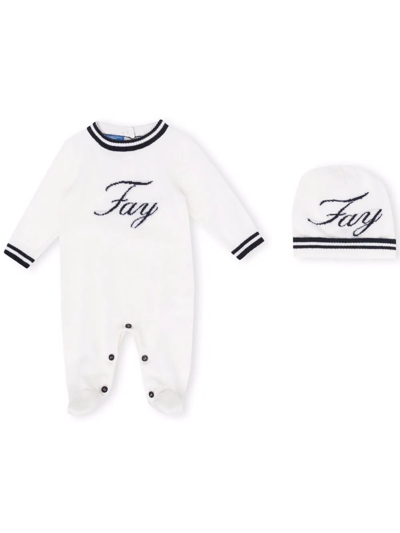 Fay Logo Lettering Baby Set In Neutrals