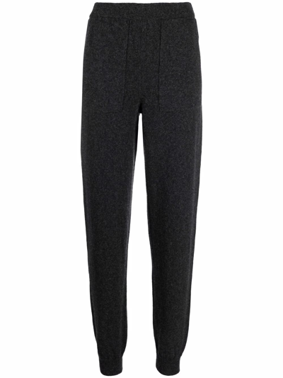 Roberto Collina High-waisted Merino Track Trousers In Grey