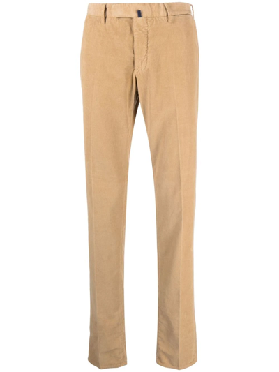 Incotex Straight Leg Corduroy Trousers In Neutrals